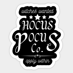 Hocus Pocus Co Witches Wanted Apply Within Mask Sweatshirt Sticker